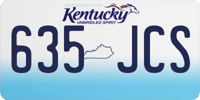 KY license plate 635JCS