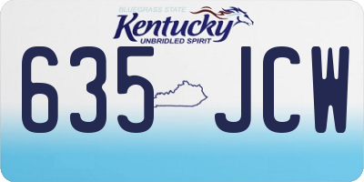 KY license plate 635JCW