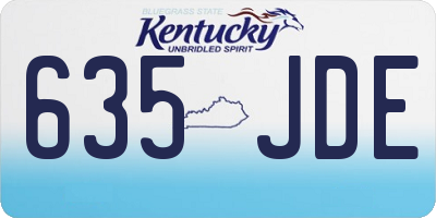 KY license plate 635JDE
