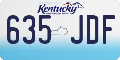 KY license plate 635JDF
