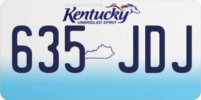KY license plate 635JDJ