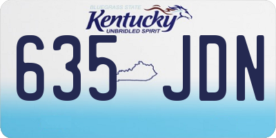 KY license plate 635JDN
