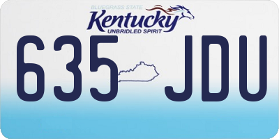 KY license plate 635JDU