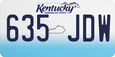 KY license plate 635JDW