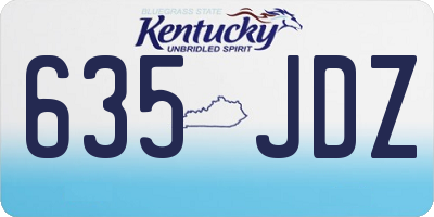 KY license plate 635JDZ