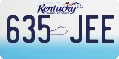 KY license plate 635JEE