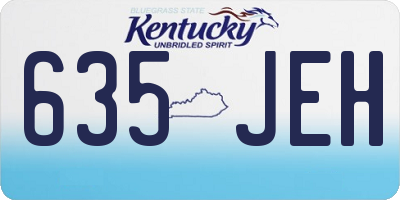 KY license plate 635JEH