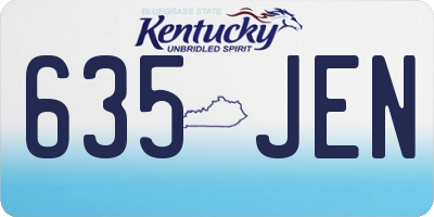 KY license plate 635JEN