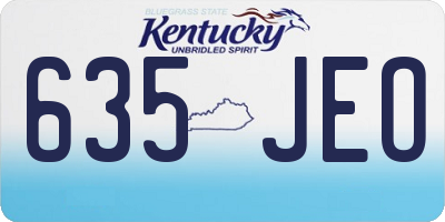 KY license plate 635JEO