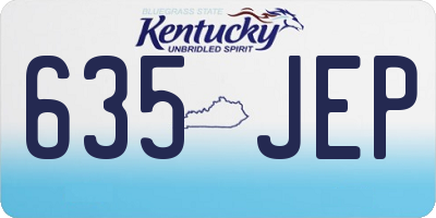 KY license plate 635JEP