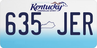 KY license plate 635JER