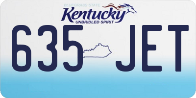KY license plate 635JET