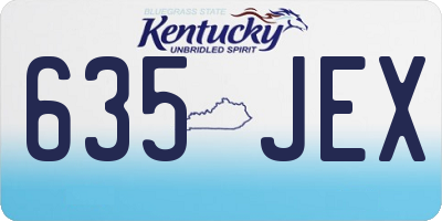 KY license plate 635JEX