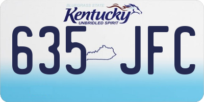 KY license plate 635JFC