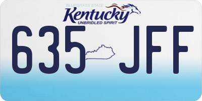 KY license plate 635JFF