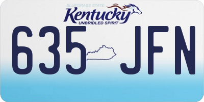 KY license plate 635JFN