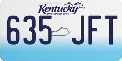 KY license plate 635JFT