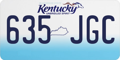 KY license plate 635JGC