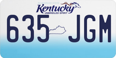 KY license plate 635JGM