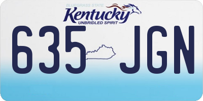 KY license plate 635JGN