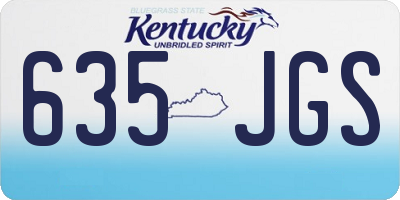 KY license plate 635JGS