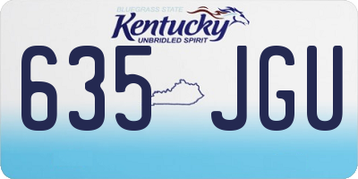 KY license plate 635JGU