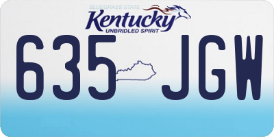KY license plate 635JGW