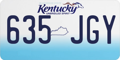 KY license plate 635JGY