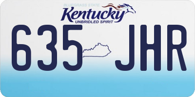 KY license plate 635JHR