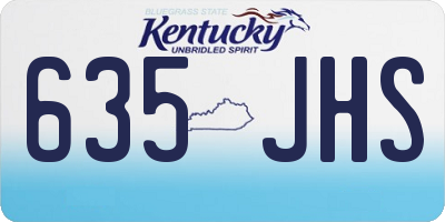 KY license plate 635JHS
