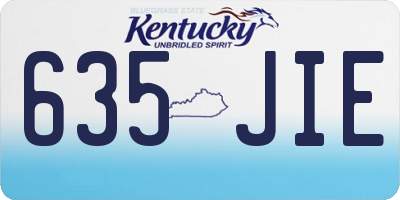 KY license plate 635JIE