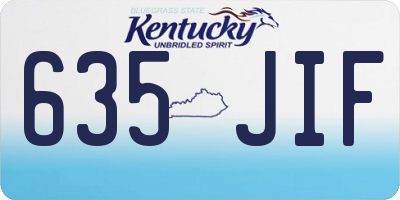 KY license plate 635JIF