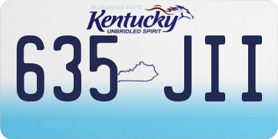 KY license plate 635JII