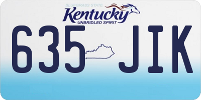 KY license plate 635JIK