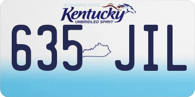 KY license plate 635JIL