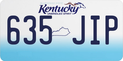 KY license plate 635JIP