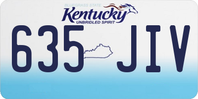 KY license plate 635JIV