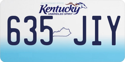 KY license plate 635JIY