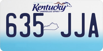 KY license plate 635JJA