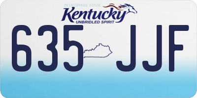 KY license plate 635JJF