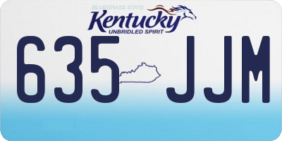 KY license plate 635JJM