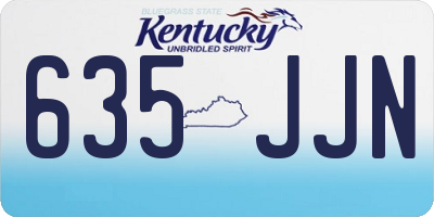 KY license plate 635JJN