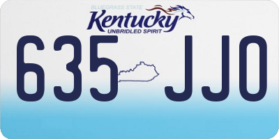 KY license plate 635JJO
