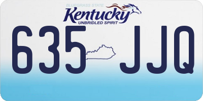 KY license plate 635JJQ