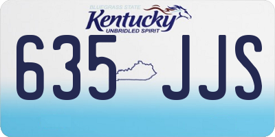 KY license plate 635JJS