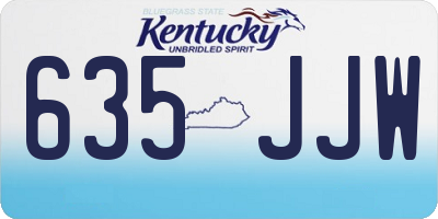 KY license plate 635JJW
