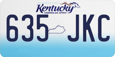 KY license plate 635JKC