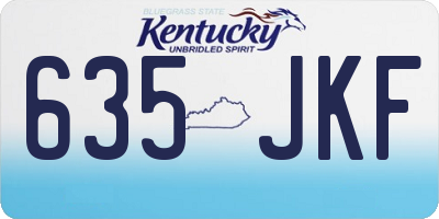 KY license plate 635JKF