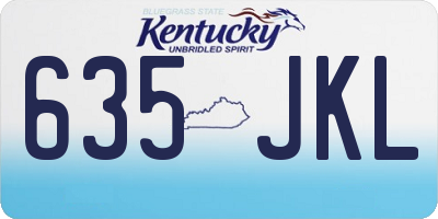 KY license plate 635JKL