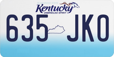 KY license plate 635JKO